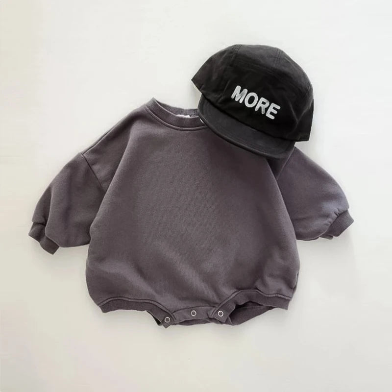 Round Neck Sweatshirt Unisex Snap Onesie - Spring Colors