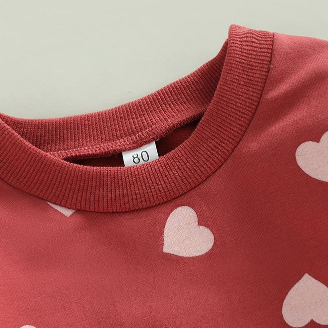 Hearts Sweatshirt Heart Print Crew - Baby-Toddler Top