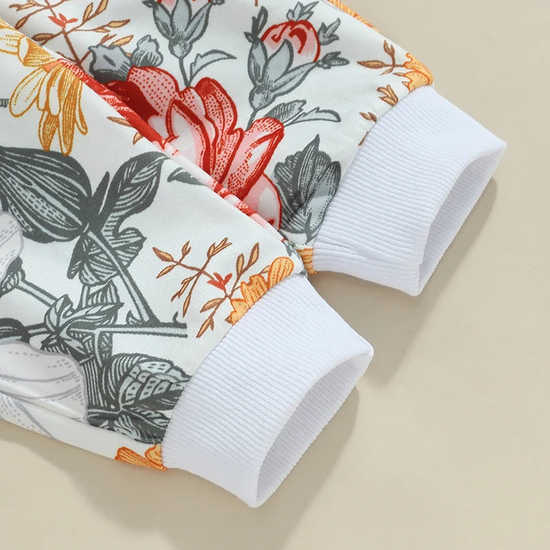 Floral Cute infant and Toddler Girls Sweat top and pant set 6mo-3T