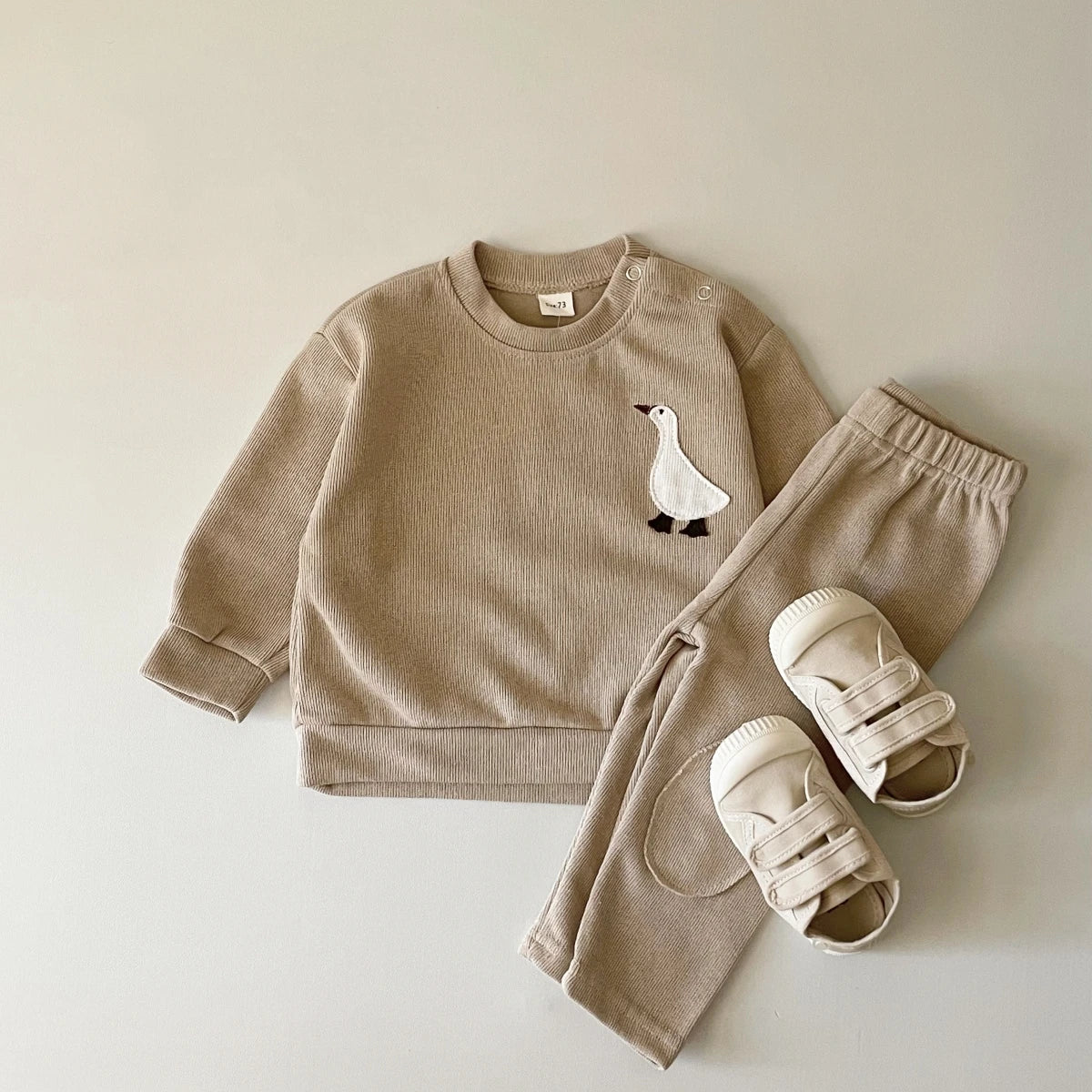 Infant Baby Boys Long Sleeve Goose & Bear 2pc Toddler Clothing
