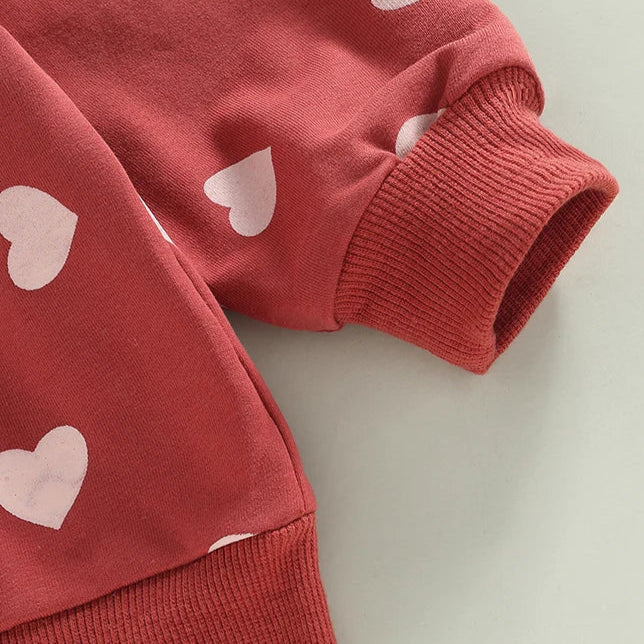 Hearts Sweatshirt Heart Print Crew - Baby-Toddler Top