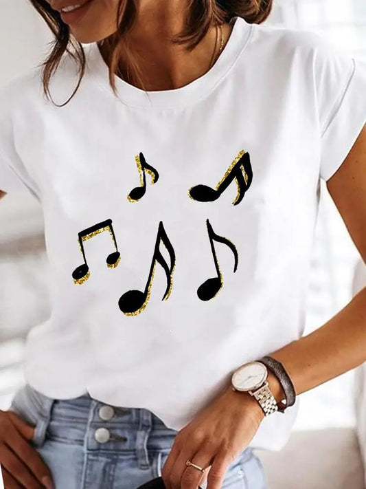 Music Medley Ladies Fashion Graphic Tee - S-3XL