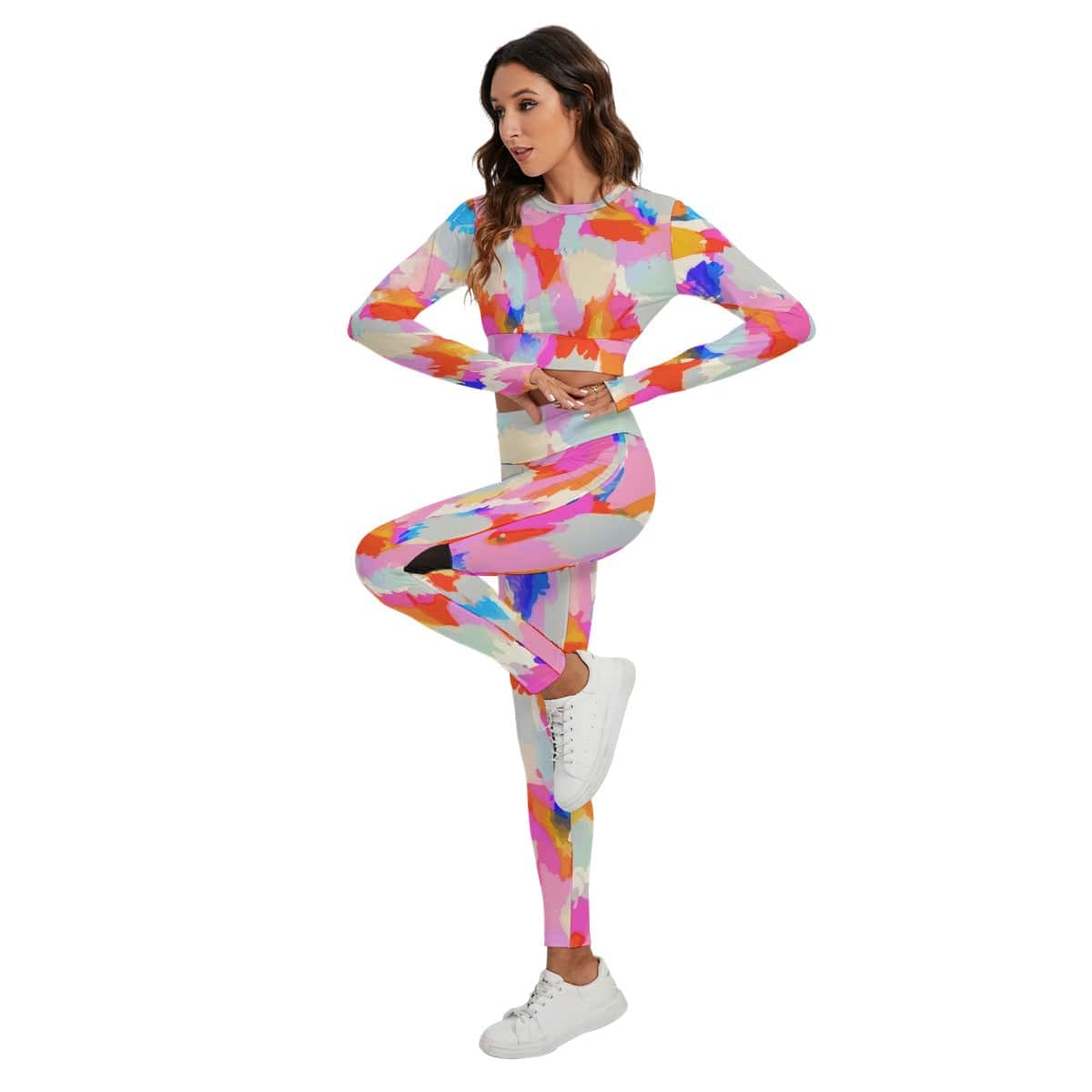 All-Over Print Women's Sport Set With Backless Top And Leggings ...