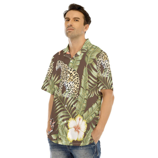 Yoycol All-Over Print Men's Hawaiian Shirt With Button Closure