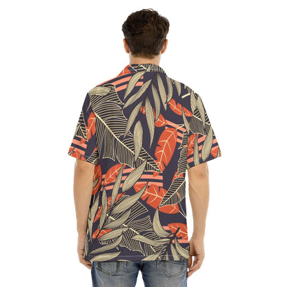 Yoycol All-Over Print Men's Hawaiian Shirt With Button Closure