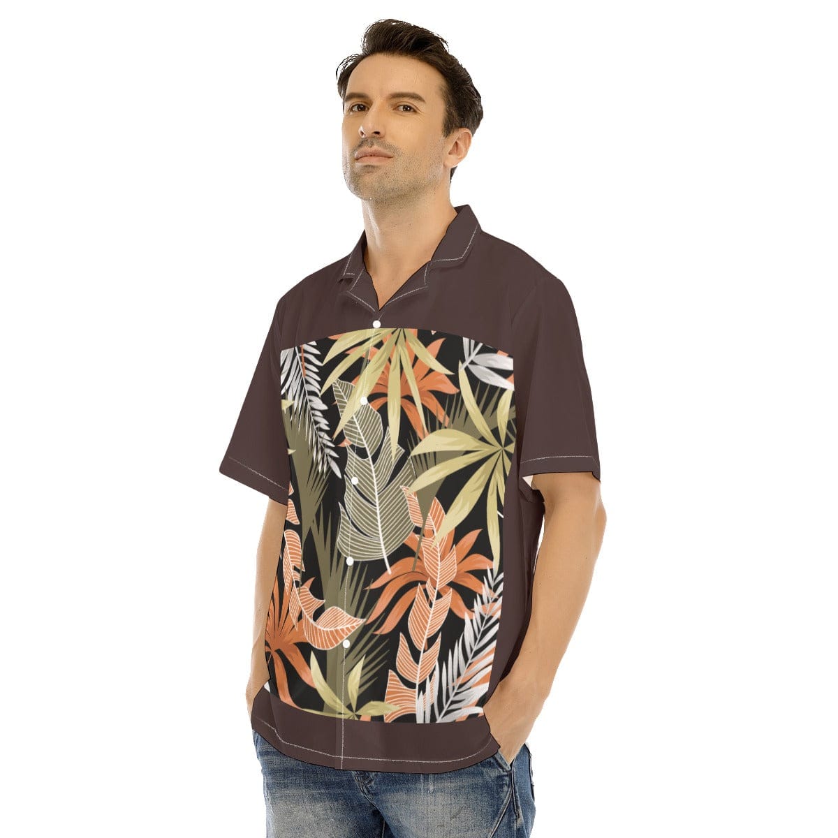 Yoycol All-Over Print Men's Hawaiian Shirt With Button Closure