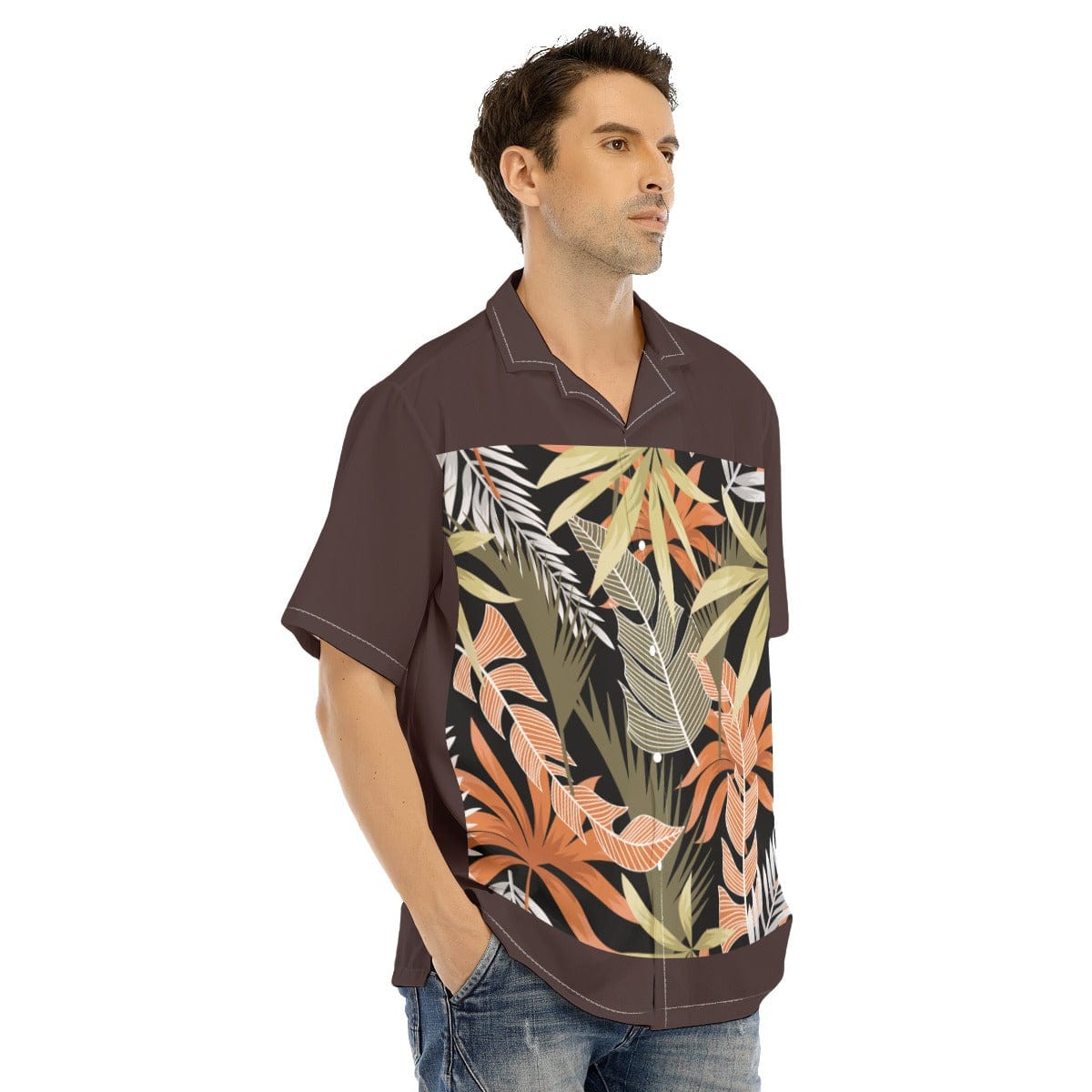 Yoycol All-Over Print Men's Hawaiian Shirt With Button Closure