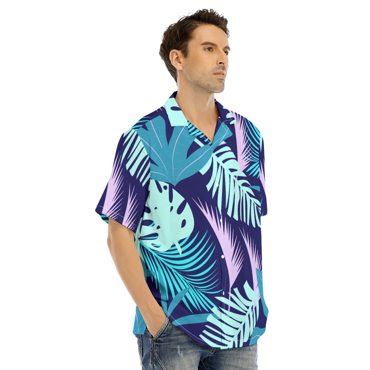 Yoycol All-Over Print Men's Hawaiian Shirt With Button Closure