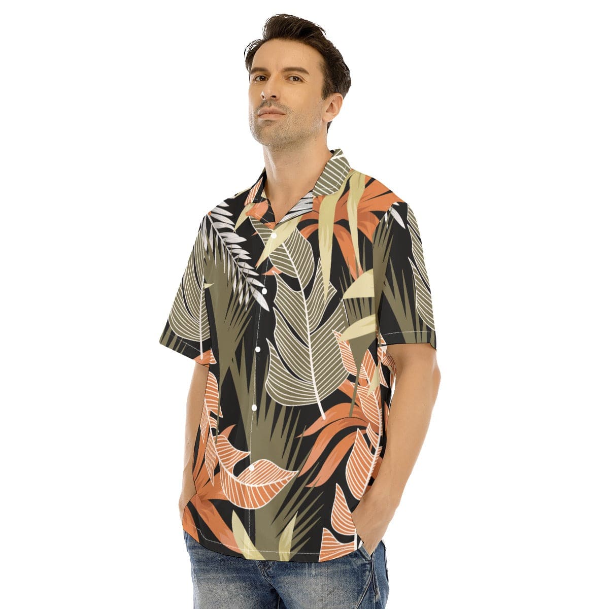 Yoycol All-Over Print Men's Hawaiian Shirt With Button Closure