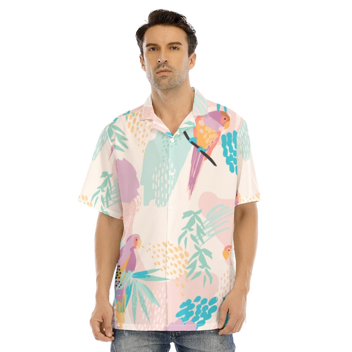 Yoycol All-Over Print Men's Hawaiian Shirt With Button Closure