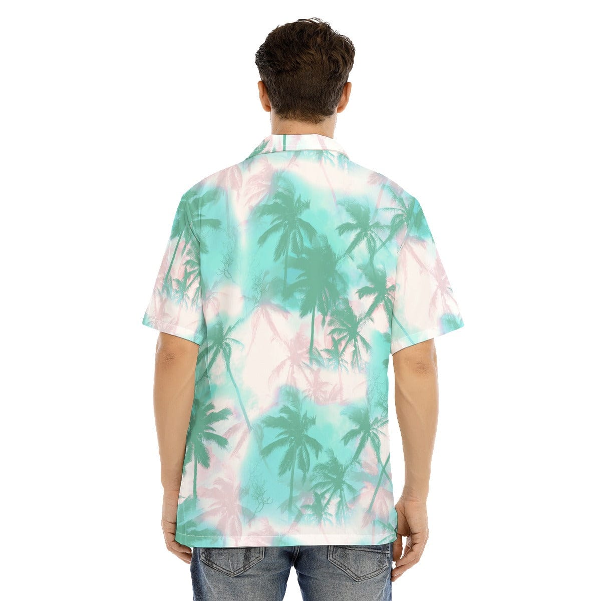 All-Over Print Men's Hawaiian Shirt With Button Closure