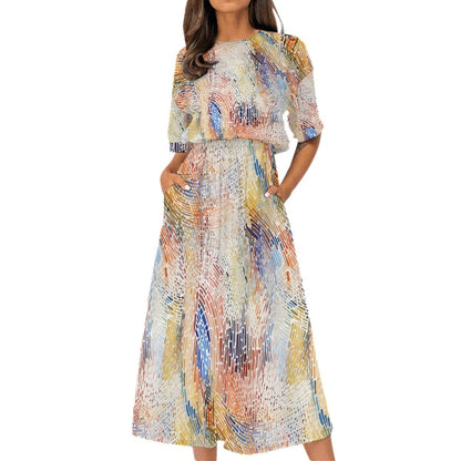 Yoycol All-Over Print Women's Elastic Waist Dress