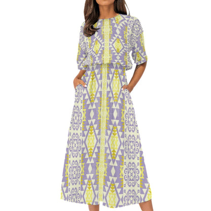 Yoycol All-Over Print Women's Elastic Waist Dress