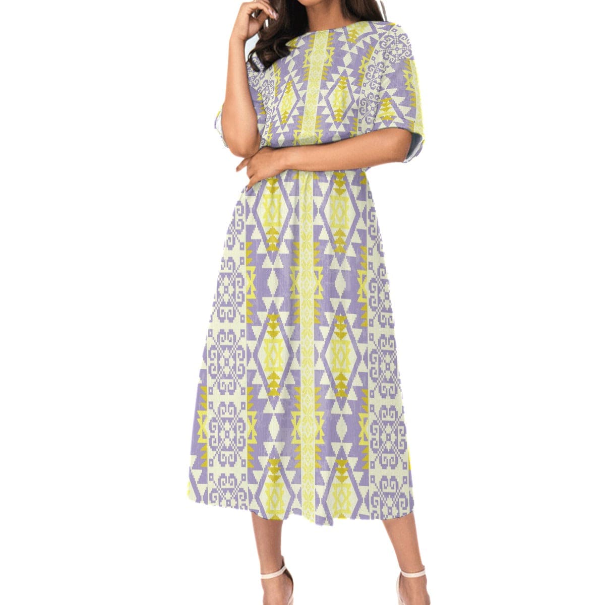 Yoycol All-Over Print Women's Elastic Waist Dress