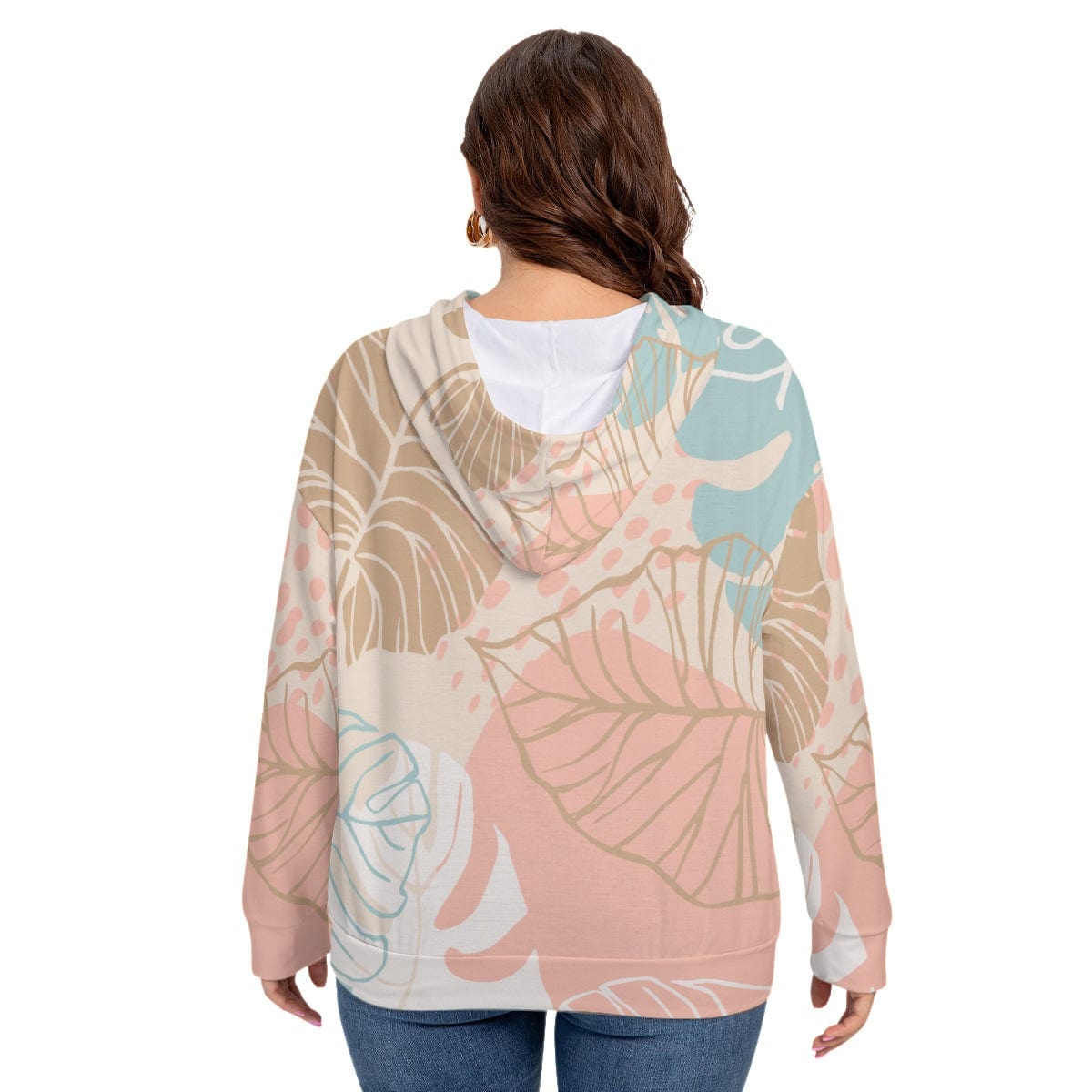 Yoycol All-Over Print Women's Long Sleeve Sweatshirt With Hood(Plus Size)