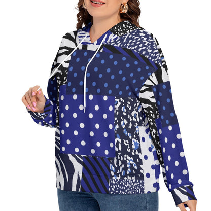 Yoycol All-Over Print Women's Long Sleeve Sweatshirt With Hood(Plus Size)