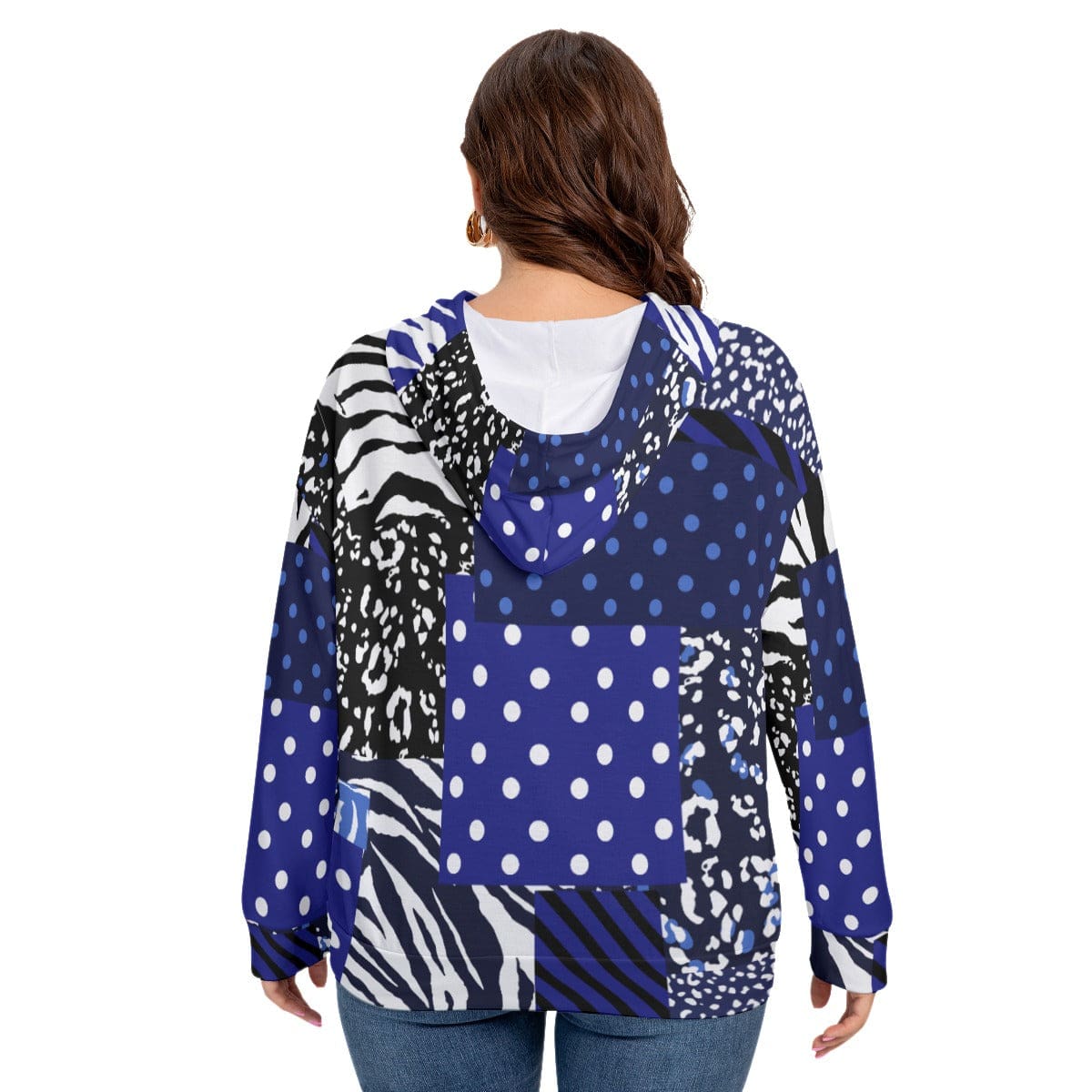 Yoycol All-Over Print Women's Long Sleeve Sweatshirt With Hood(Plus Size)