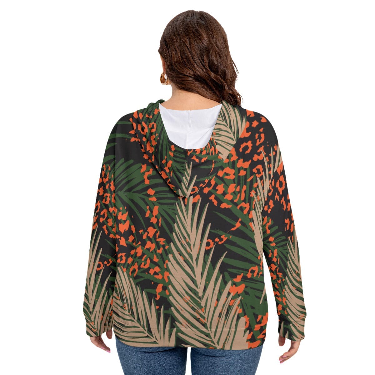 Yoycol All-Over Print Women's Long Sleeve Sweatshirt With Hood(Plus Size)