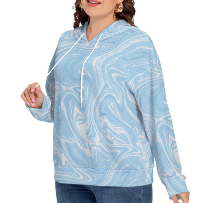 Yoycol All-Over Print Women's Long Sleeve Sweatshirt With Hood(Plus Size)