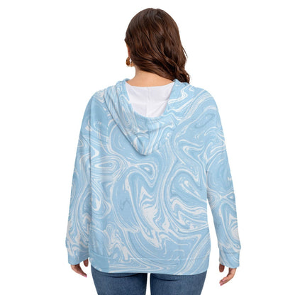 Yoycol All-Over Print Women's Long Sleeve Sweatshirt With Hood(Plus Size)