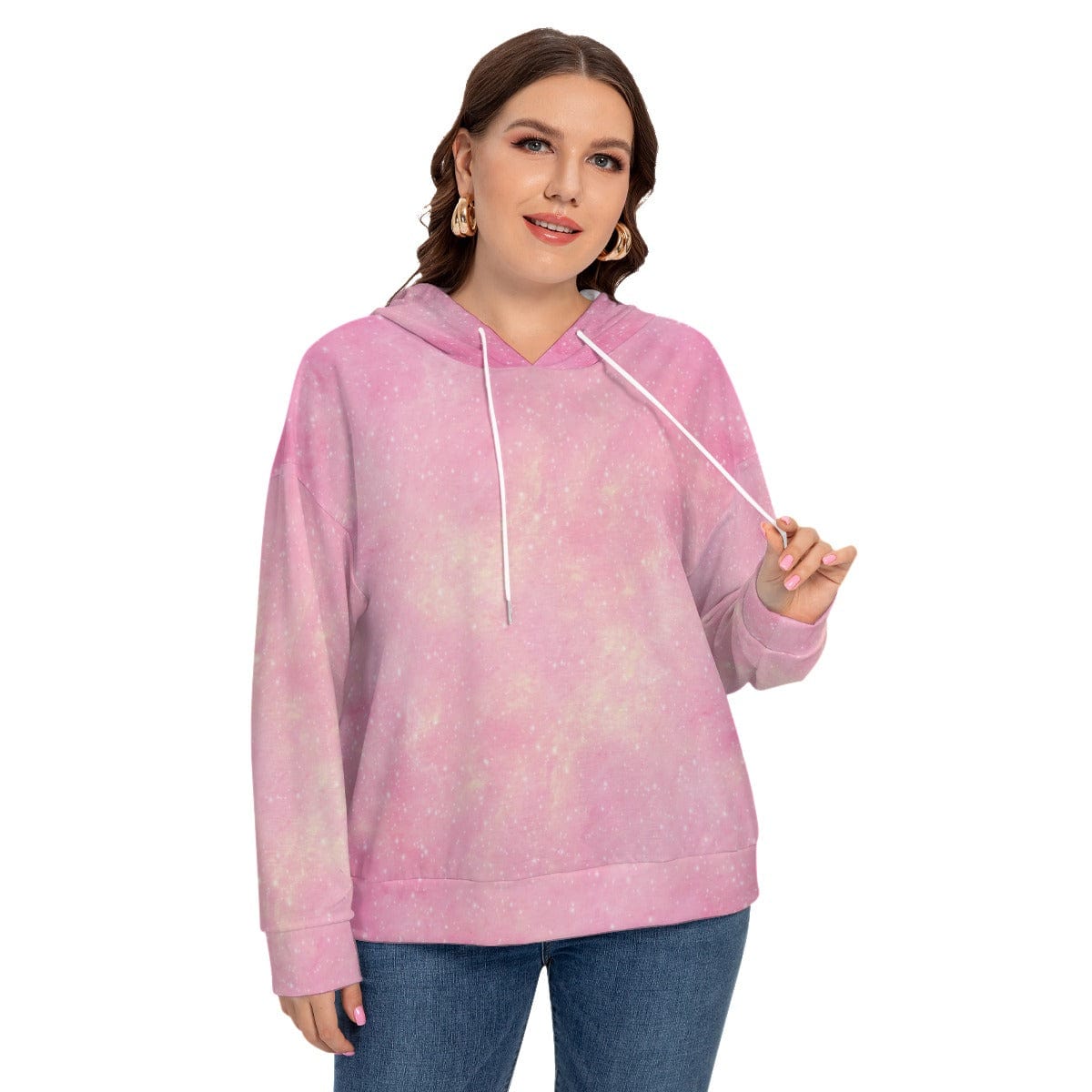 Yoycol All-Over Print Women's Long Sleeve Sweatshirt With Hood(Plus Size)