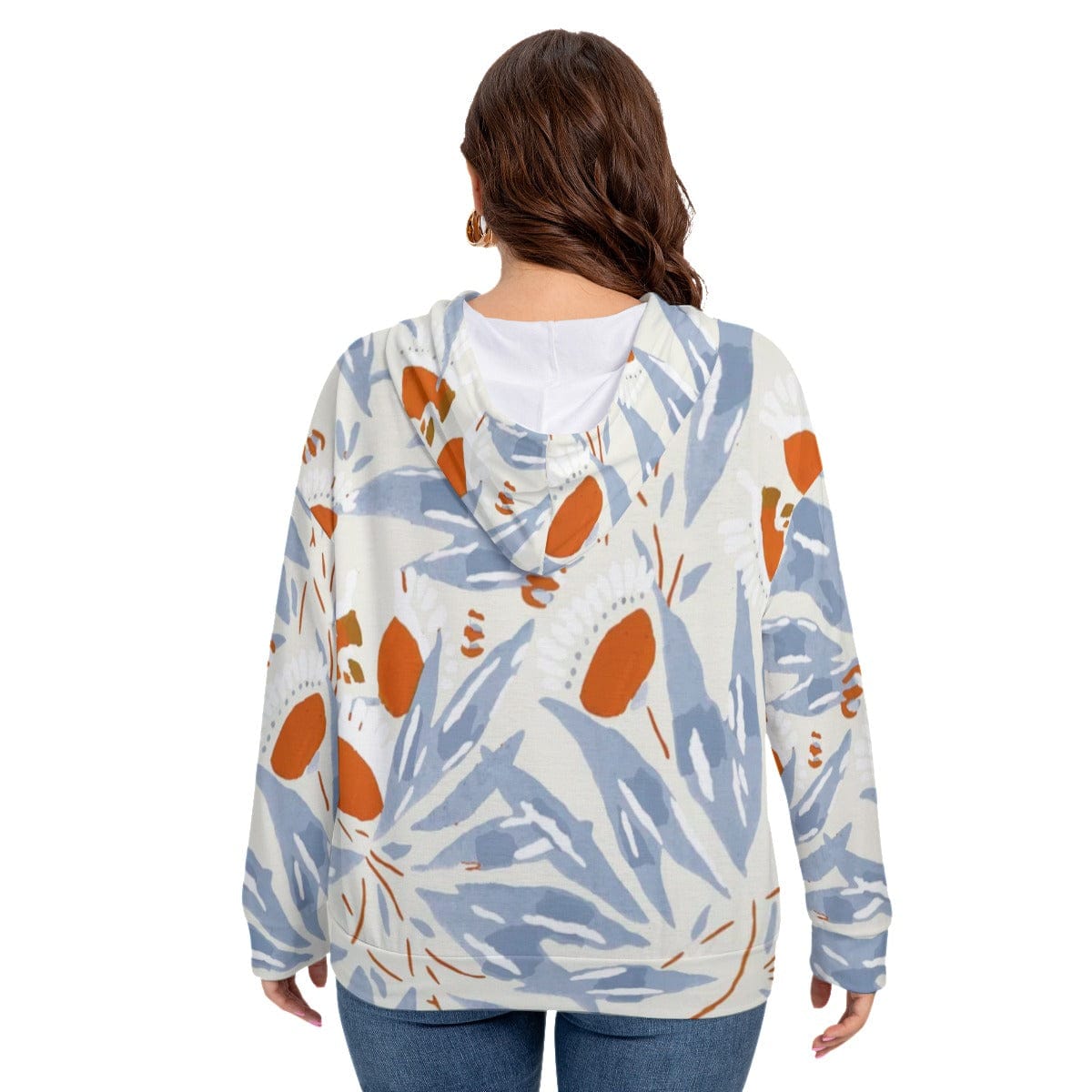 Yoycol All-Over Print Women's Long Sleeve Sweatshirt With Hood(Plus Size)