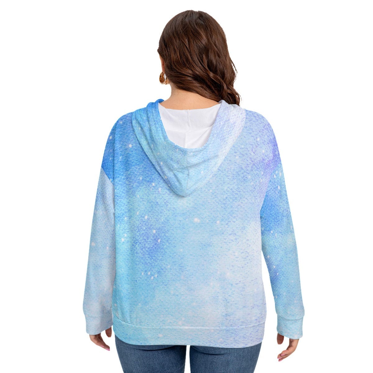 Yoycol All-Over Print Women's Long Sleeve Sweatshirt With Hood(Plus Size)