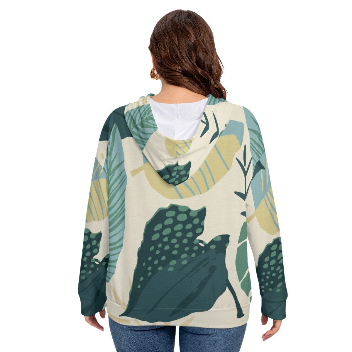 Yoycol All-Over Print Women's Long Sleeve Sweatshirt With Hood(Plus Size)