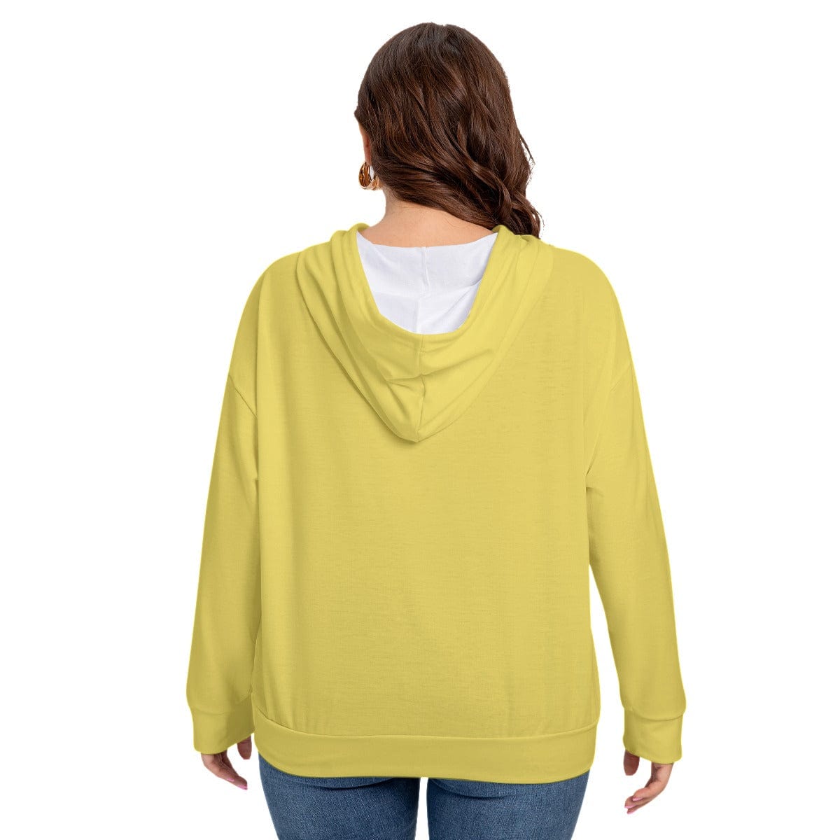 Yoycol All-Over Print Women's Long Sleeve Sweatshirt With Hood(Plus Size)