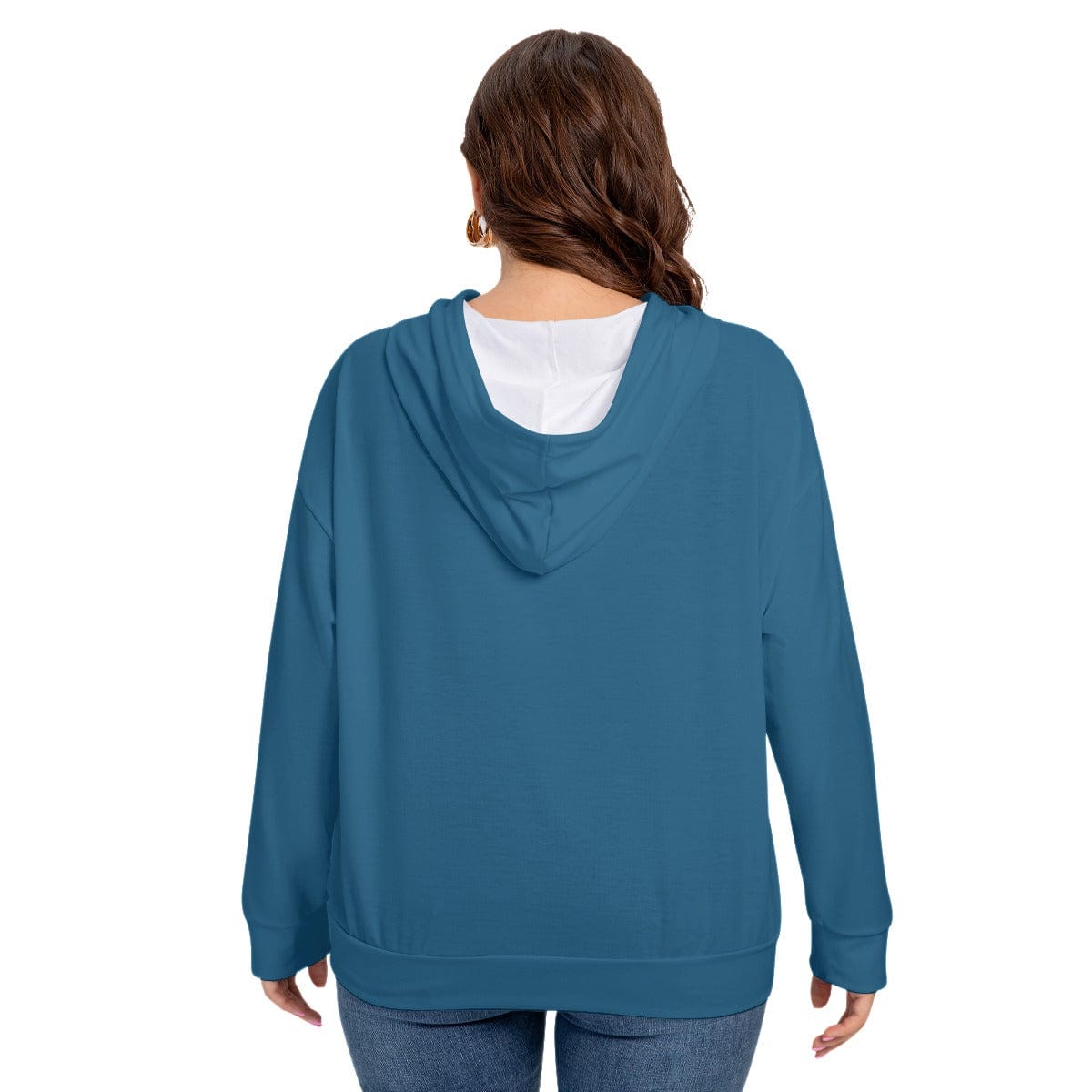 Yoycol 2XL / White All-Over Print Women's Long Sleeve Sweatshirt With Hood(Plus Size)