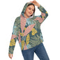 Yoycol 2XL / White All-Over Print Women's Long Sleeve Sweatshirt With Hood(Plus Size)