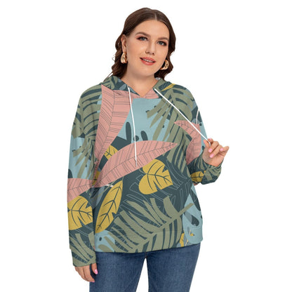 Yoycol All-Over Print Women's Long Sleeve Sweatshirt With Hood(Plus Size)