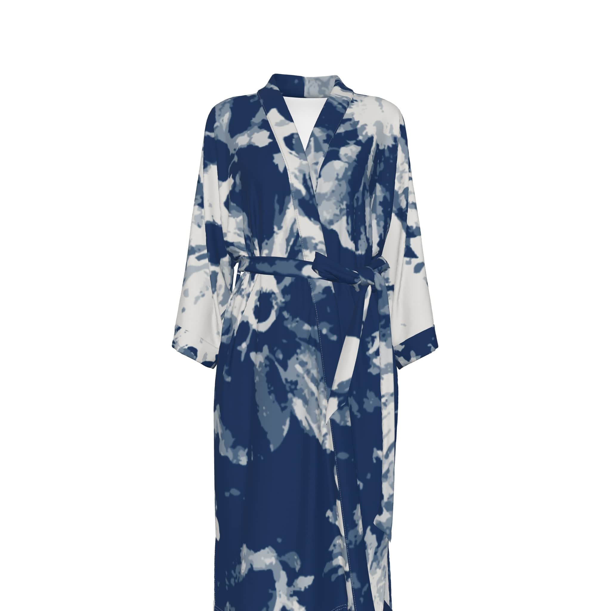 Yoycol 2XL / White All-Over Print Women's Satin Kimono Robe