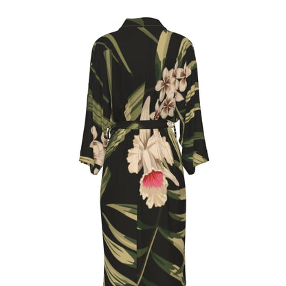 Yoycol All-Over Print Women's Satin Kimono Robe