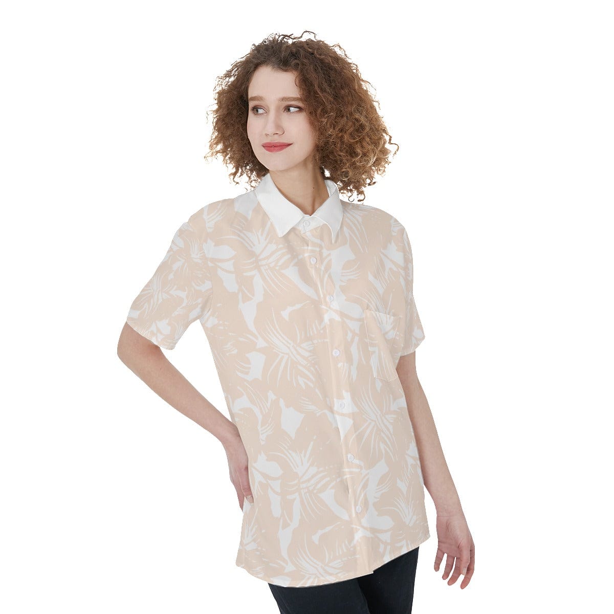 Yoycol All-Over Print Women's Short Sleeve Shirt With Pocket