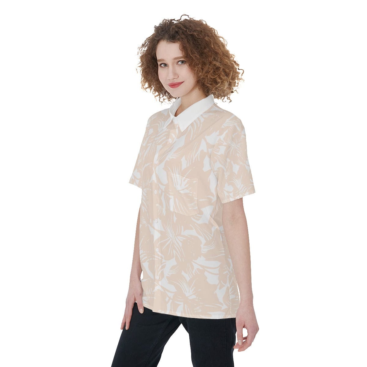 Yoycol All-Over Print Women's Short Sleeve Shirt With Pocket