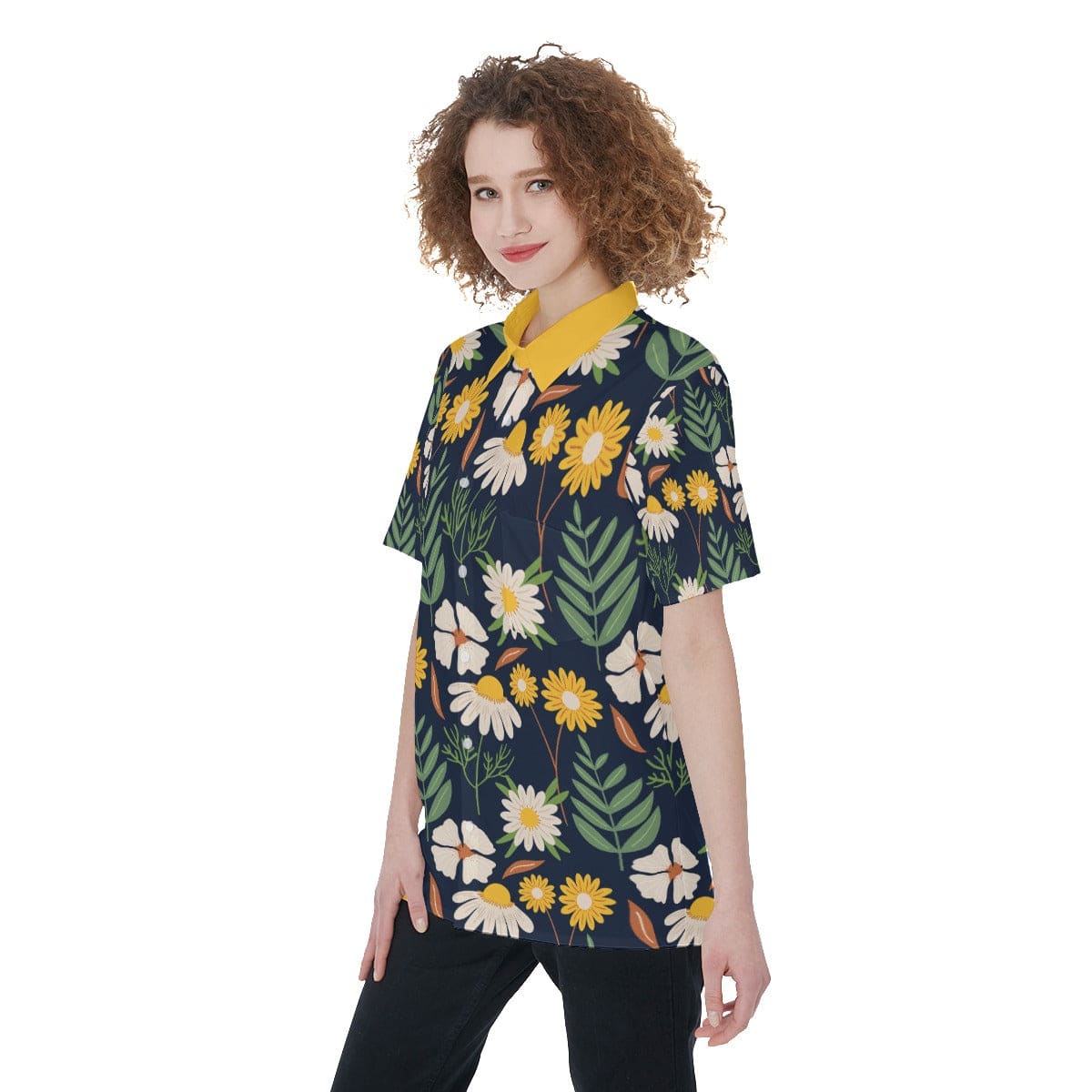 Yoycol All-Over Print Women's Short Sleeve Shirt With Pocket