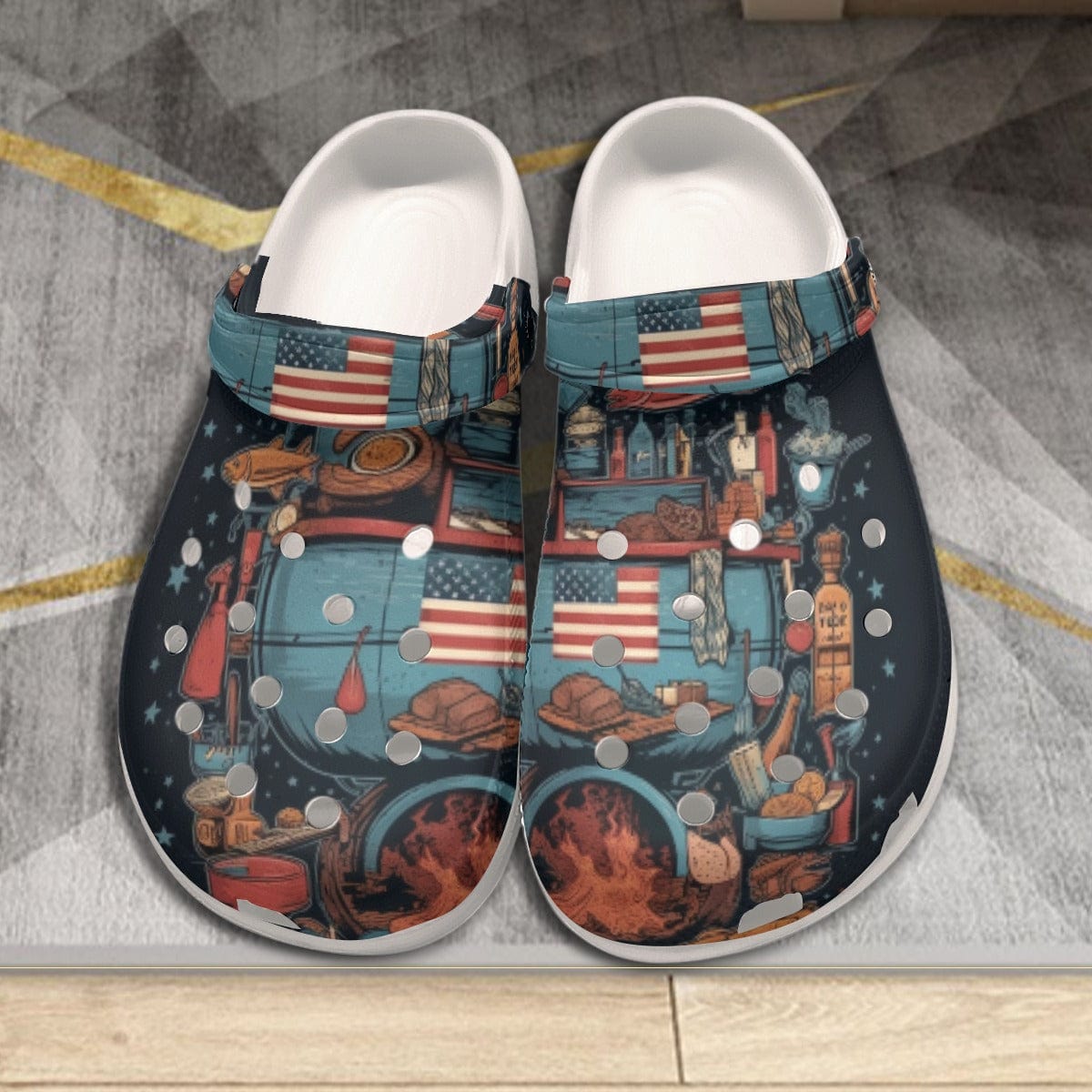 Yoycol White / US5(EUR36) American Gothic - Print Women's Classic Clogs
