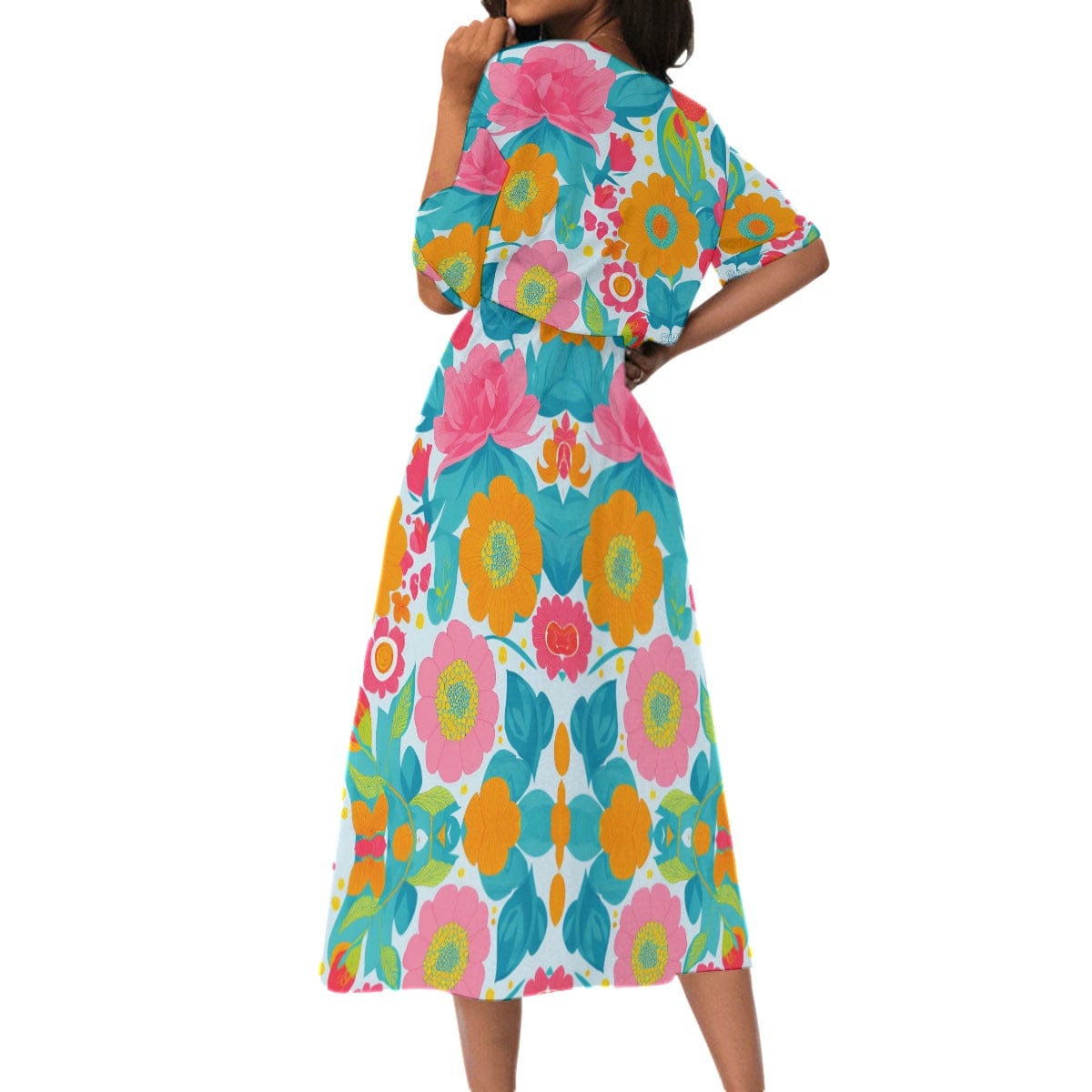 Yoycol Aruba Island Floral - Women's Elastic Waist Dress