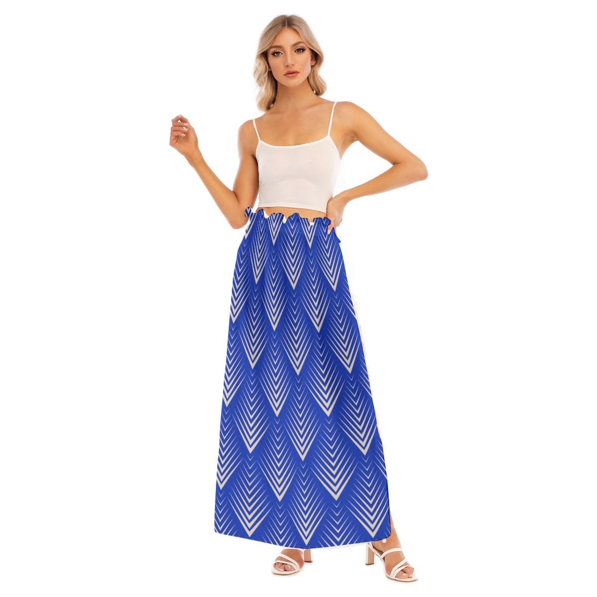 Yoycol 2XL / White Azul Pyramidal - Women's Side Split Skirt