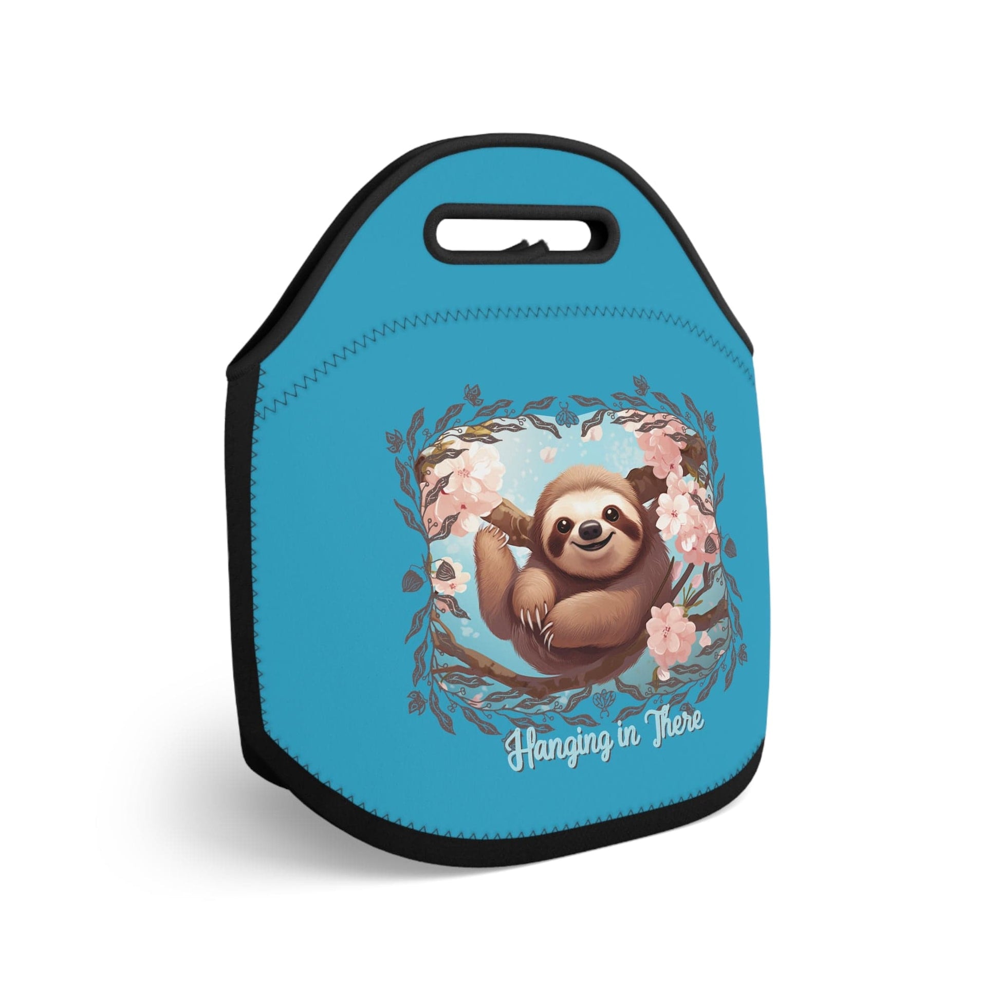 Printify Bags 12" × 12'' Hanging in There - Neoprene Black Lunch Bag