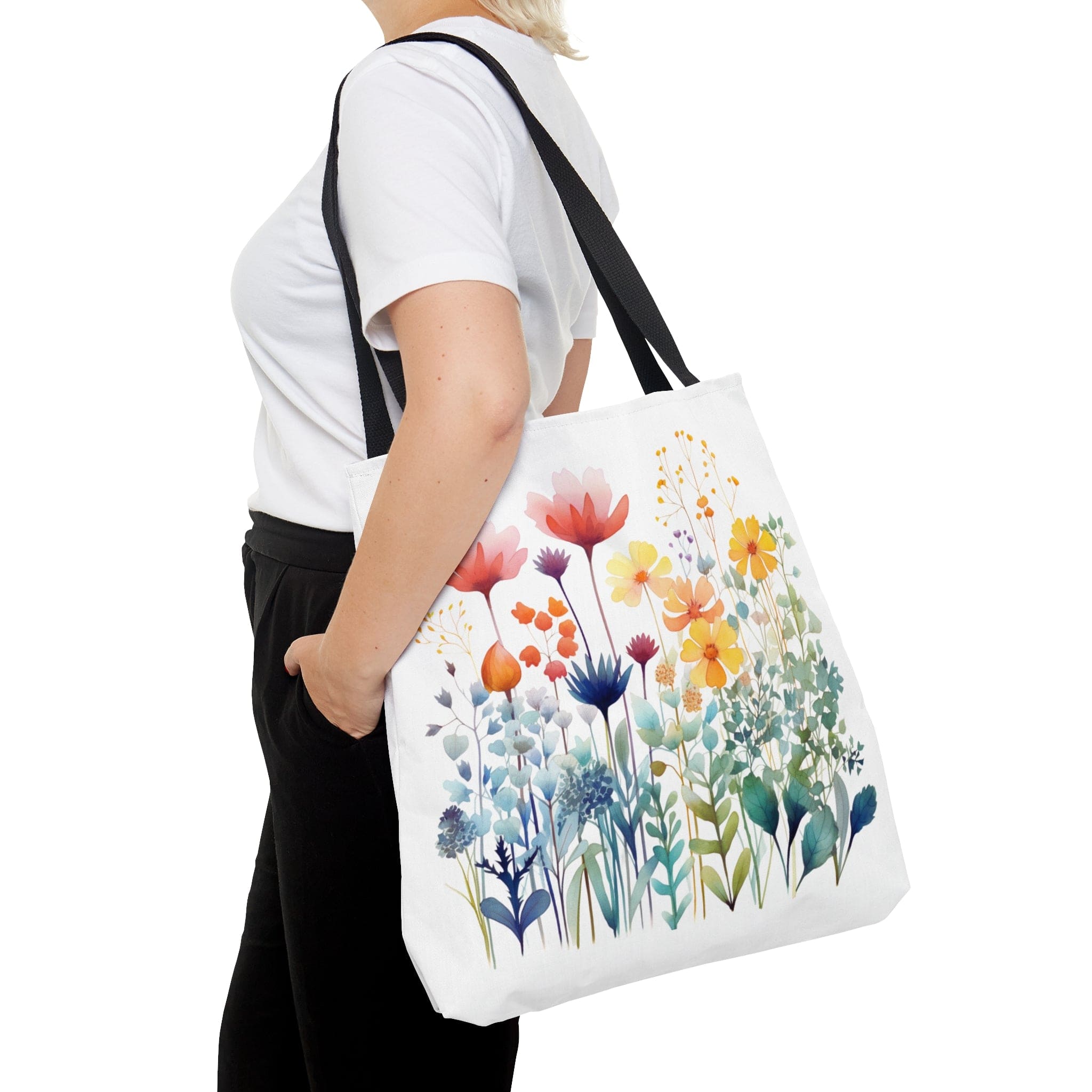 Printify Bags Large Meadow Flowers - Hang in There Tote Bag (AOP)