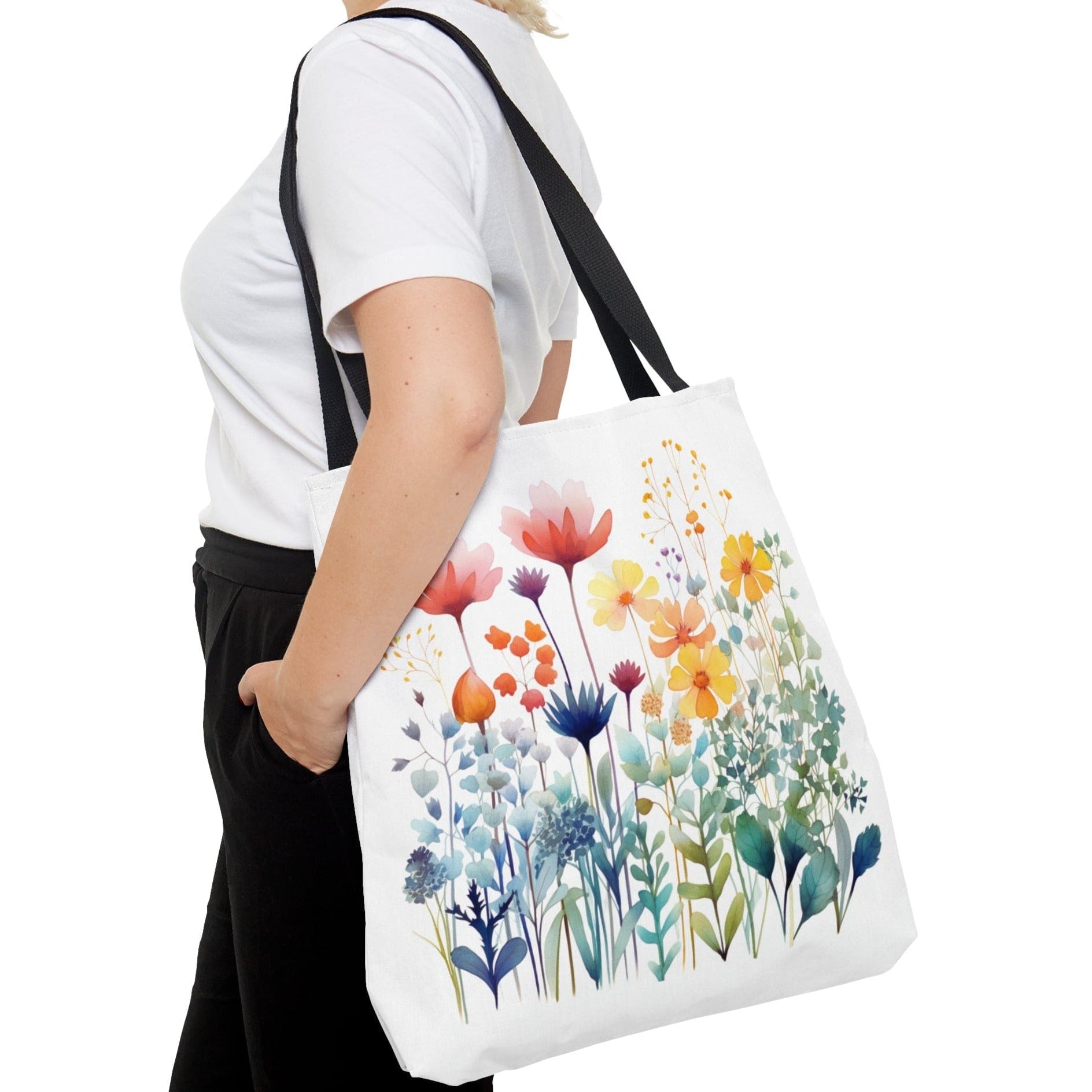 Printify Bags Large Meadow Flowers - Hang in There Tote Bag (AOP)