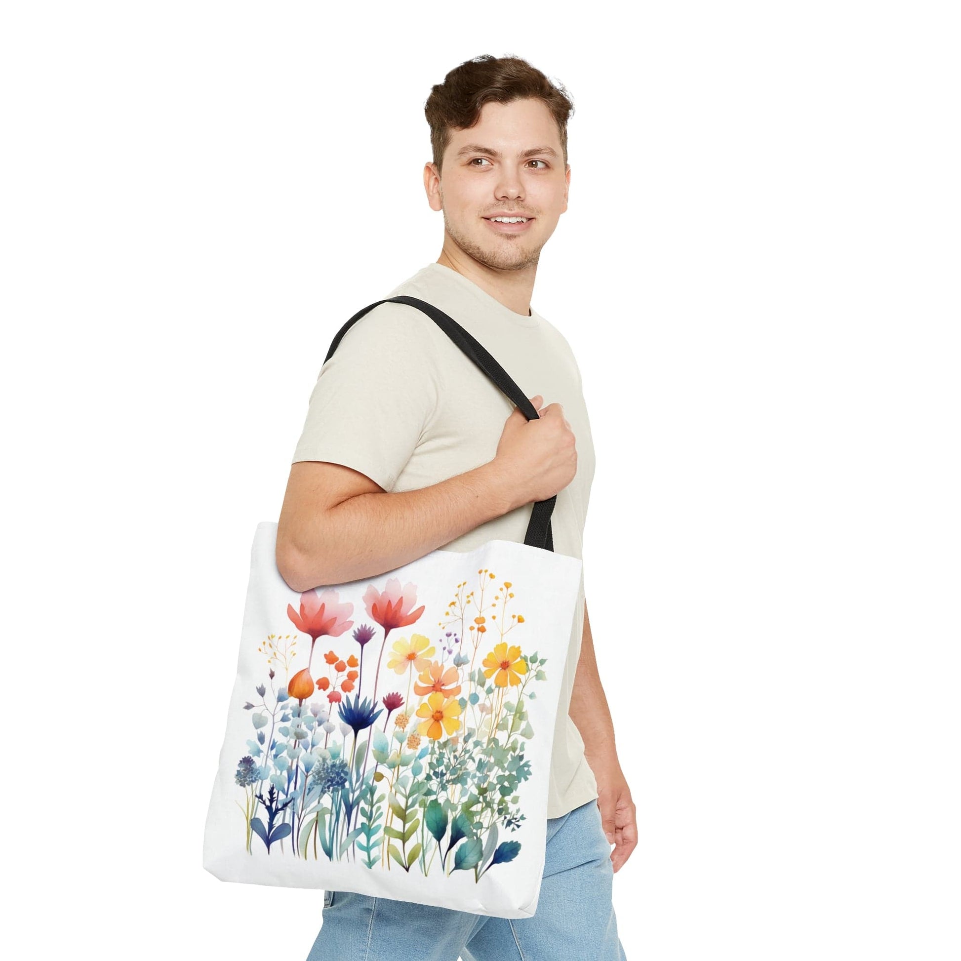 Printify Bags Large Meadow Flowers - Hang in There Tote Bag (AOP)