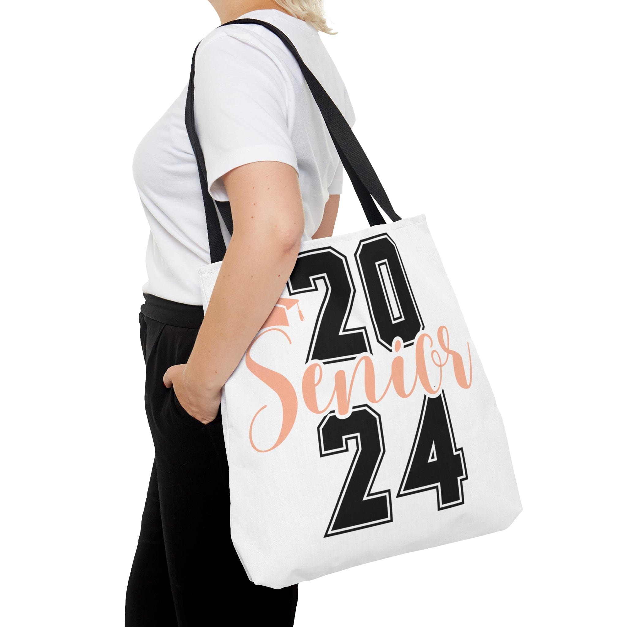 Printify Bags Large Senior Class of 2024 - Hang in There Tote Bag (AOP)