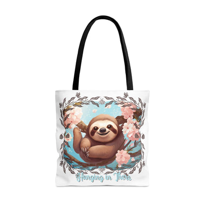 Printify Bags Large Sloth Serenity Hang in There Tote Bag (AOP)