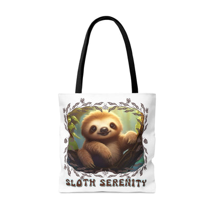 Printify Bags Large Sloth Serenity Hang in There Tote Bag (AOP)