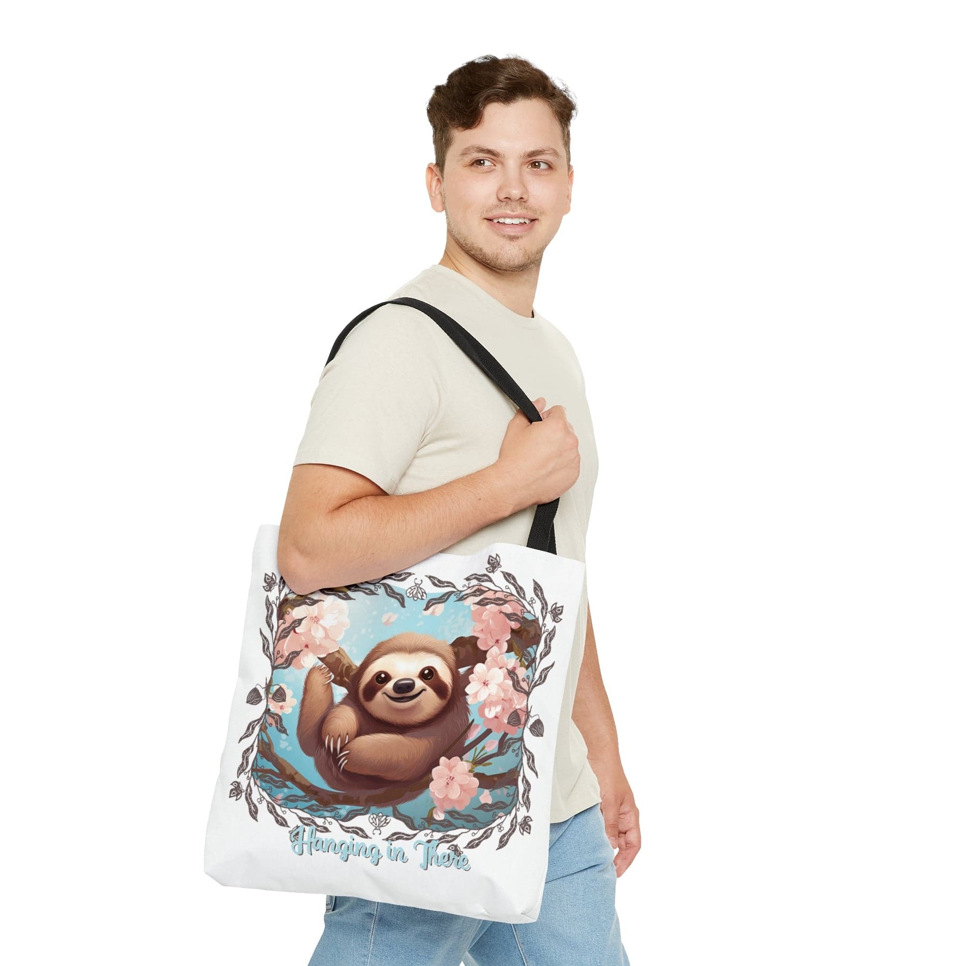 Printify Bags Large Sloth Serenity Hang in There Tote Bag (AOP)