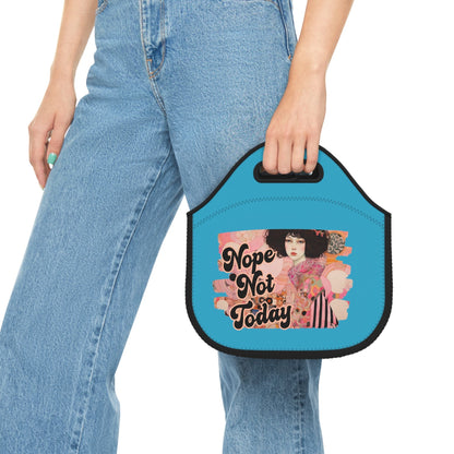 Printify Bags 12" × 12'' Turquoise Nope Not Today  - Neoprene Lunch Bag