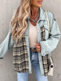 Plaid Button Up Dropped Shoulder Jacket